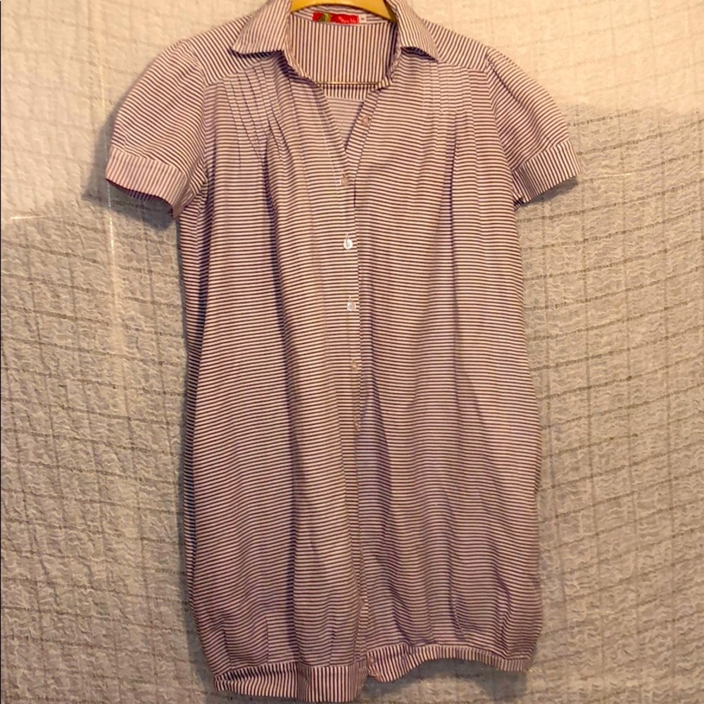 Chemise dress. Blue and white stripes. Size S.